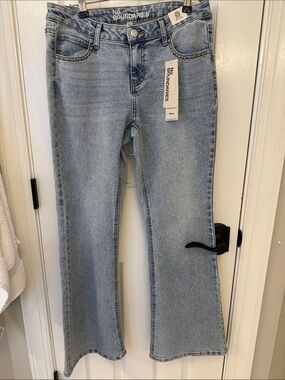 No Boundaries Light Blue Flare Jeans with Stud Detail